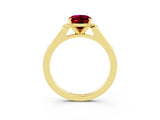 Yellow gold Oval Cut Cut Channel Set Solitaire Engagement Ring with Four-Prong Setting_3