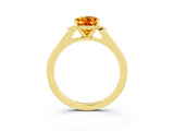 Yellow gold Oval Cut Cut Channel Set Solitaire Engagement Ring with Four-Prong Setting_3