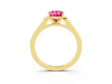 Yellow gold Oval Cut Cut Channel Set Solitaire Engagement Ring with Four-Prong Setting_3