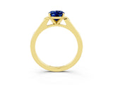 Yellow gold Oval Cut Cut Channel Set Solitaire Engagement Ring with Four-Prong Setting_3