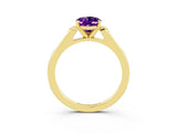 Yellow gold Oval Cut Cut Channel Set Solitaire Engagement Ring with Four-Prong Setting_3