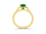 Yellow gold Oval Cut Cut Channel Set Solitaire Engagement Ring with Four-Prong Setting_3