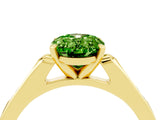 Yellow gold Oval Cut Cut Channel Set Solitaire Engagement Ring with Four-Prong Setting_4