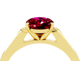 Yellow gold Oval Cut Cut Channel Set Solitaire Engagement Ring with Four-Prong Setting_4