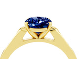 Yellow gold Oval Cut Cut Channel Set Solitaire Engagement Ring with Four-Prong Setting_4