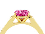 Yellow gold Oval Cut Cut Channel Set Solitaire Engagement Ring with Four-Prong Setting_4