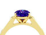 Yellow gold Oval Cut Cut Channel Set Solitaire Engagement Ring with Four-Prong Setting_4