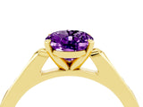 Yellow gold Oval Cut Cut Channel Set Solitaire Engagement Ring with Four-Prong Setting_4