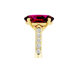 Yellow gold Oval Cut Cut Channel Set Solitaire Engagement Ring with Four-Prong Setting_5