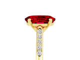 Yellow gold Oval Cut Cut Channel Set Solitaire Engagement Ring with Four-Prong Setting_5