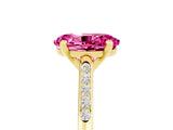 Yellow gold Oval Cut Cut Channel Set Solitaire Engagement Ring with Four-Prong Setting_5
