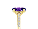 Yellow gold Oval Cut Cut Channel Set Solitaire Engagement Ring with Four-Prong Setting_5