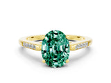 Yellow gold Oval Cut Cut Channel Set Solitaire Engagement Ring with Four-Prong Setting