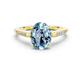 Yellow gold Oval Cut Cut Channel Set Solitaire Engagement Ring with Four-Prong Setting