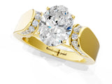 Yellow gold Oval Cut Cut Diamond Channel Set Solitaire Ring with Four-Prong Setting_4