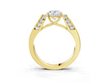 Yellow gold Oval Cut Cut Diamond Channel Set Solitaire Ring with Four-Prong Setting_6