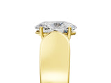 Yellow gold Oval Cut Cut Diamond Channel Set Solitaire Ring with Four-Prong Setting_8