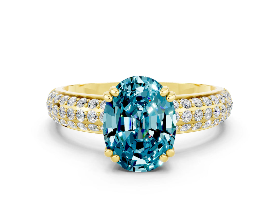 Yellow gold Oval Cut Cut Diamond Milgrain Marquise Band with Prong Setting