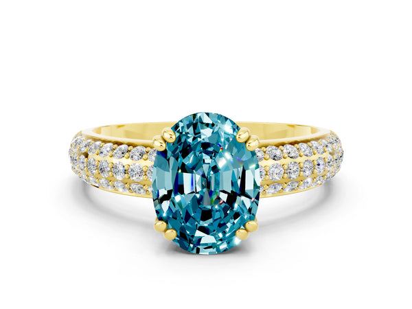 Yellow gold Oval Cut Cut Diamond Milgrain Marquise Band with Prong Setting