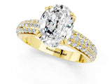 Yellow gold Oval Cut Cut Diamond Milgrain Marquise Band with Prong Setting_1