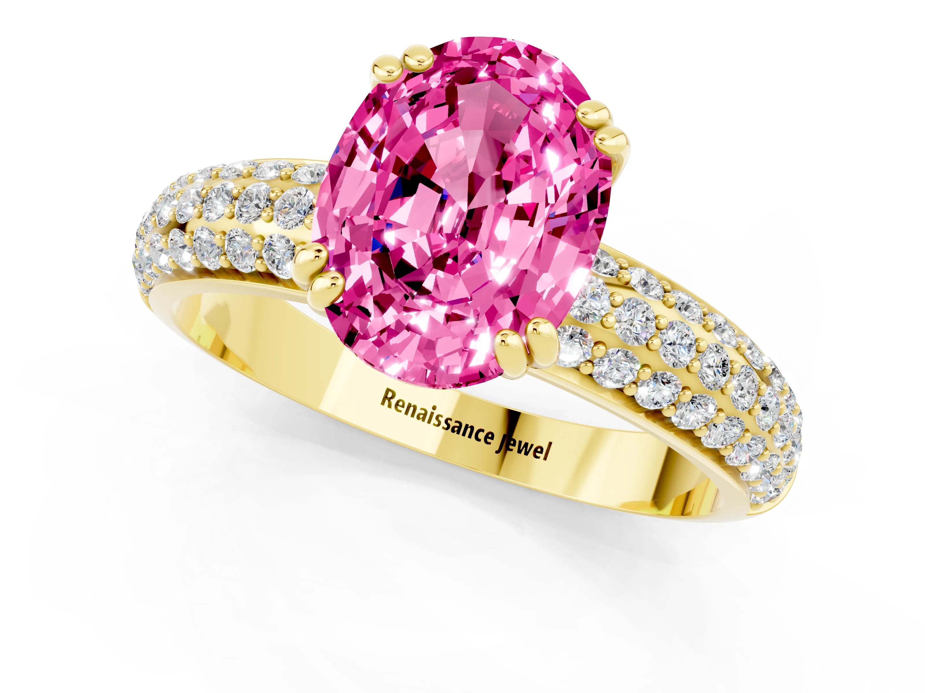 Yellow gold Oval Cut Cut Diamond Milgrain Marquise Band with Prong Setting_1