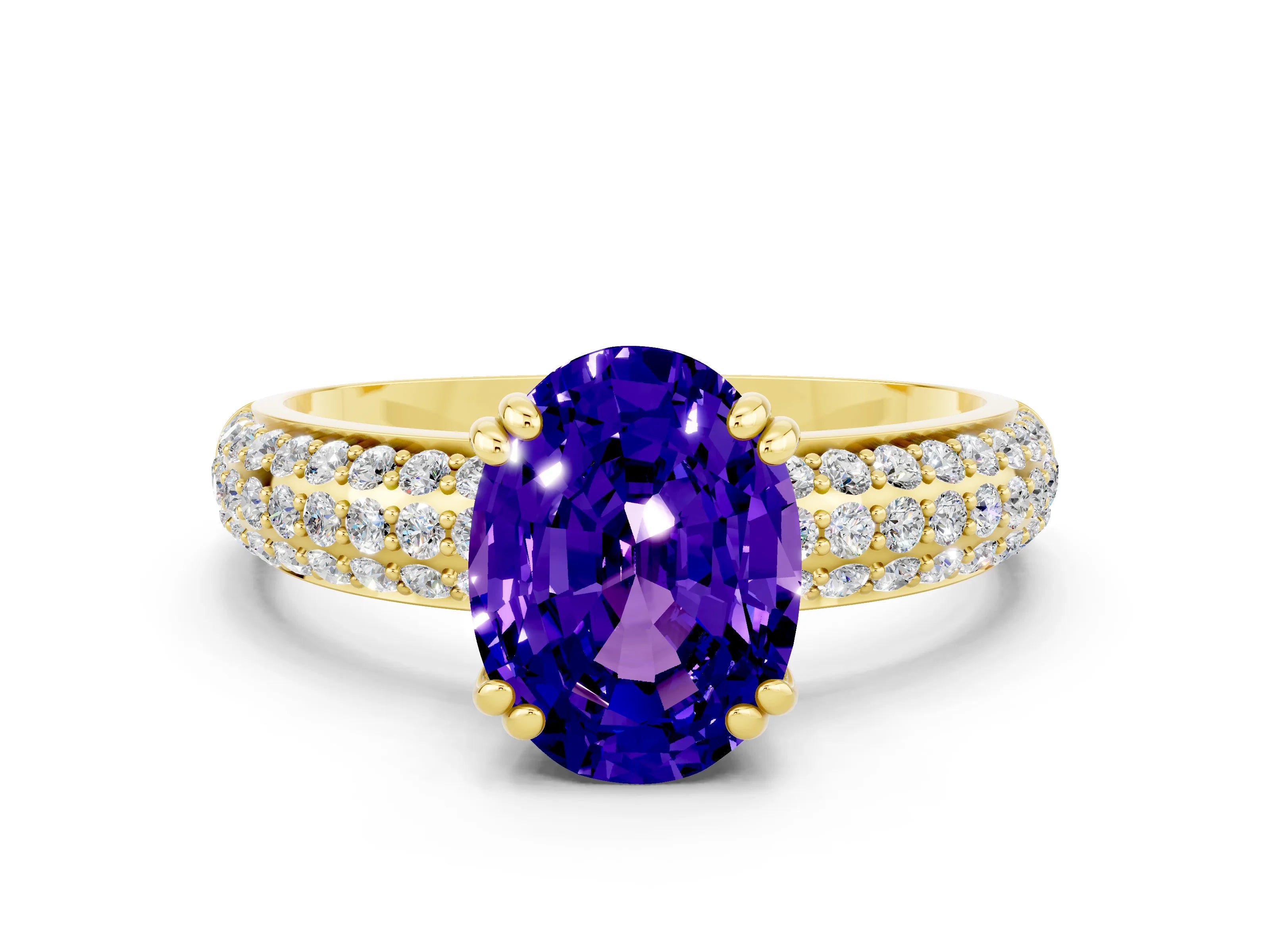 Yellow gold Oval Cut Cut Diamond Milgrain Marquise Band with Prong Setting