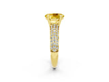 Yellow gold Oval Cut Cut Diamond Milgrain Marquise Band with Prong Setting_2