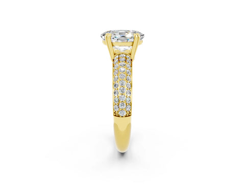 Yellow gold Oval Cut Cut Diamond Milgrain Marquise Band with Prong Setting_2