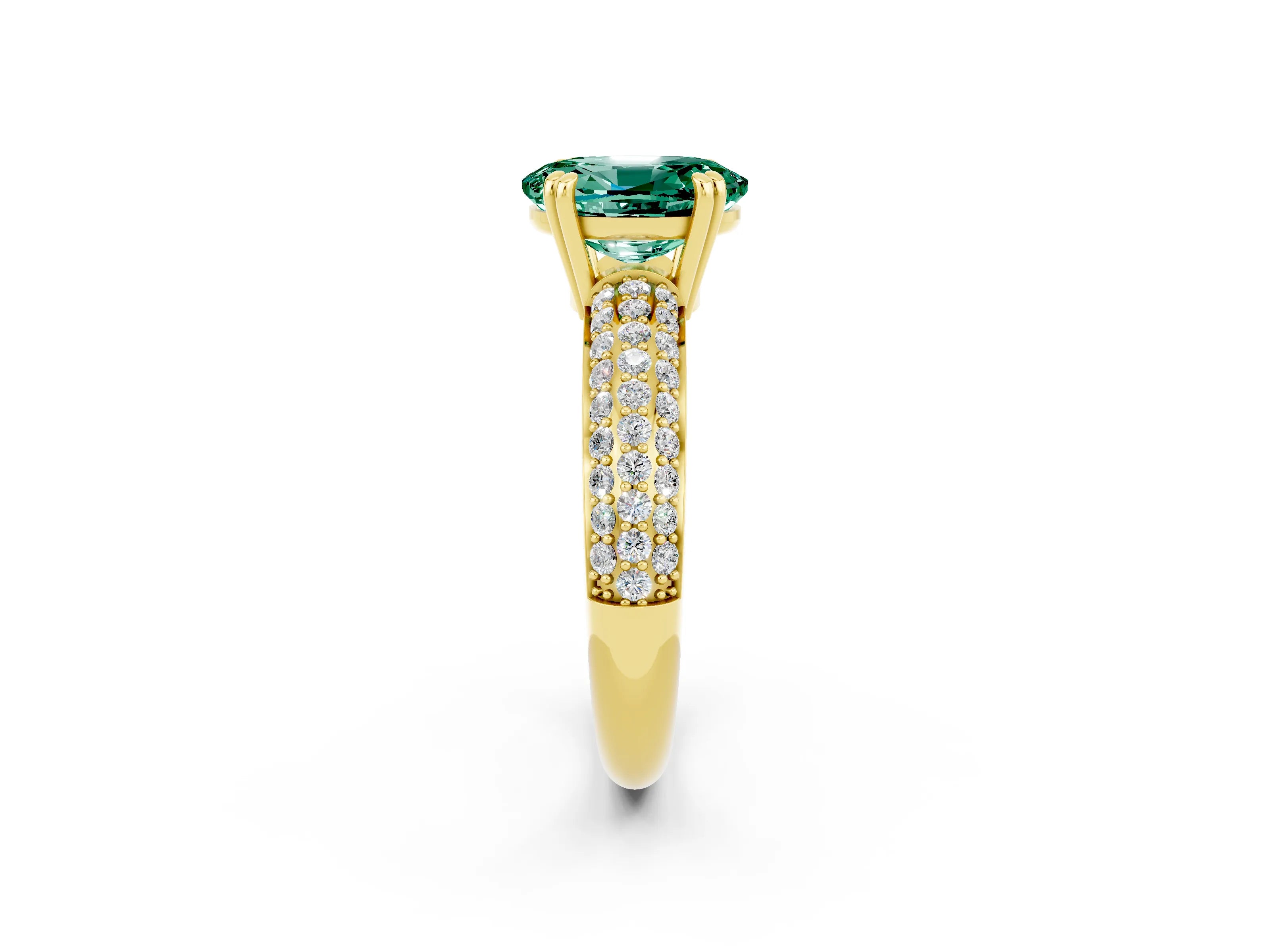 Yellow gold Oval Cut Cut Diamond Milgrain Marquise Band with Prong Setting_2