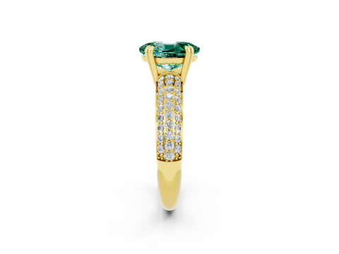 Yellow gold Oval Cut Cut Diamond Milgrain Marquise Band with Prong Setting_2