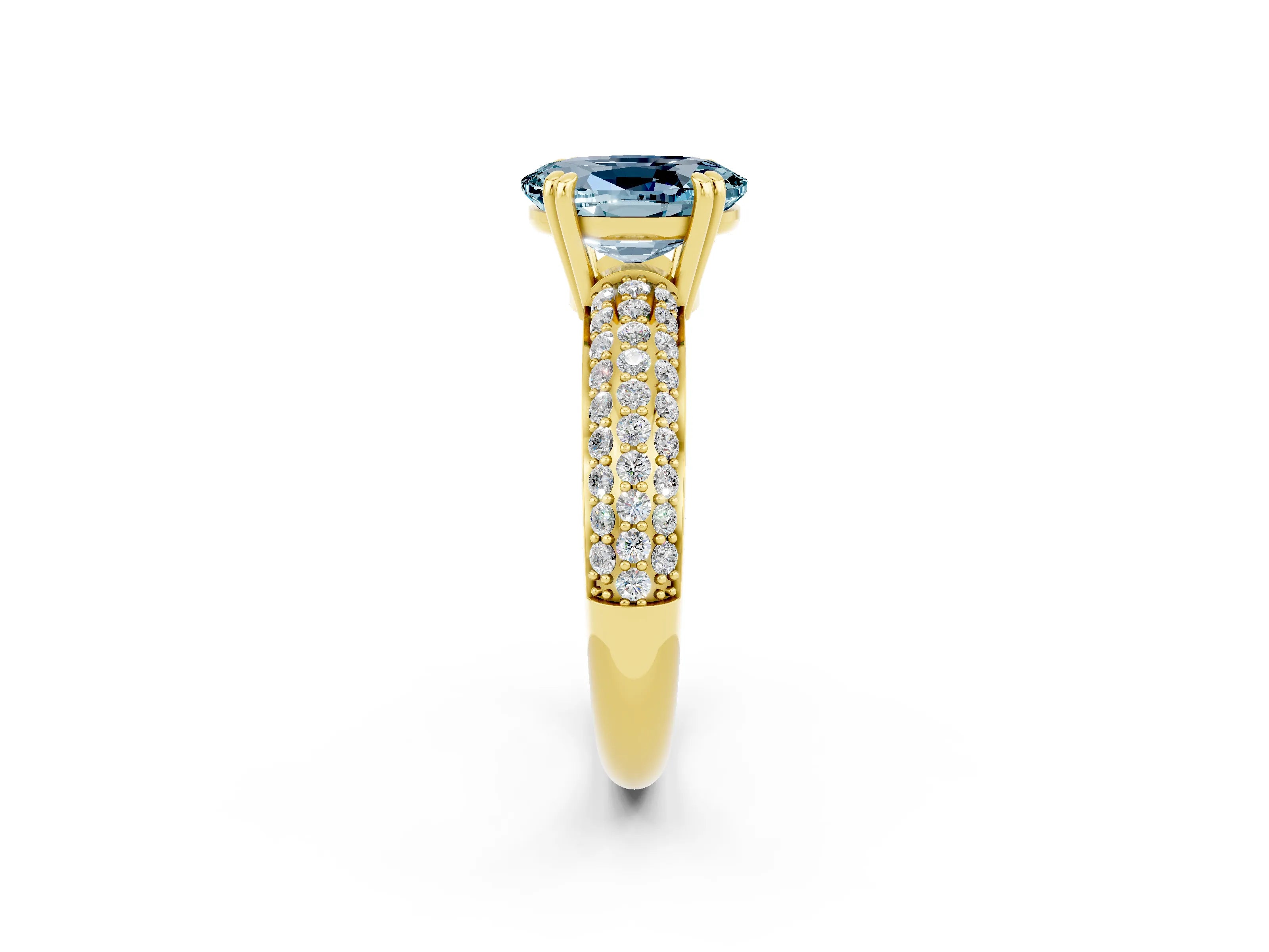 Yellow gold Oval Cut Cut Diamond Milgrain Marquise Band with Prong Setting_2