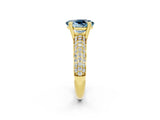 Yellow gold Oval Cut Cut Diamond Milgrain Marquise Band with Prong Setting_2