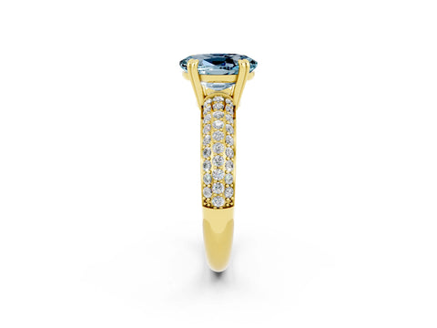 Yellow gold Oval Cut Cut Diamond Milgrain Marquise Band with Prong Setting_2