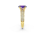 Yellow gold Oval Cut Cut Diamond Milgrain Marquise Band with Prong Setting_2