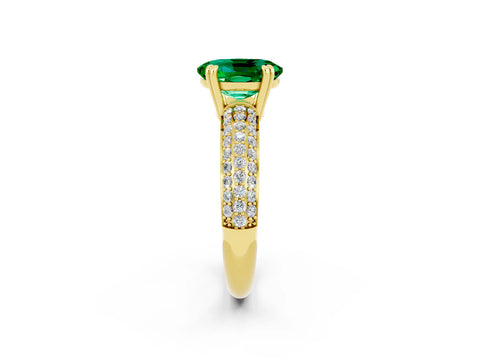 Yellow gold Oval Cut Cut Diamond Milgrain Marquise Band with Prong Setting_2