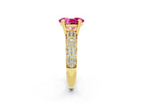Yellow gold Oval Cut Cut Diamond Milgrain Marquise Band with Prong Setting_2