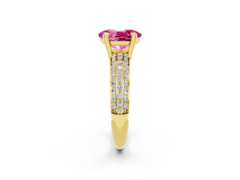 Yellow gold Oval Cut Cut Diamond Milgrain Marquise Band with Prong Setting_2