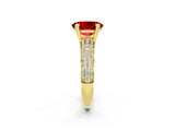 Yellow gold Oval Cut Cut Diamond Milgrain Marquise Band with Prong Setting_2