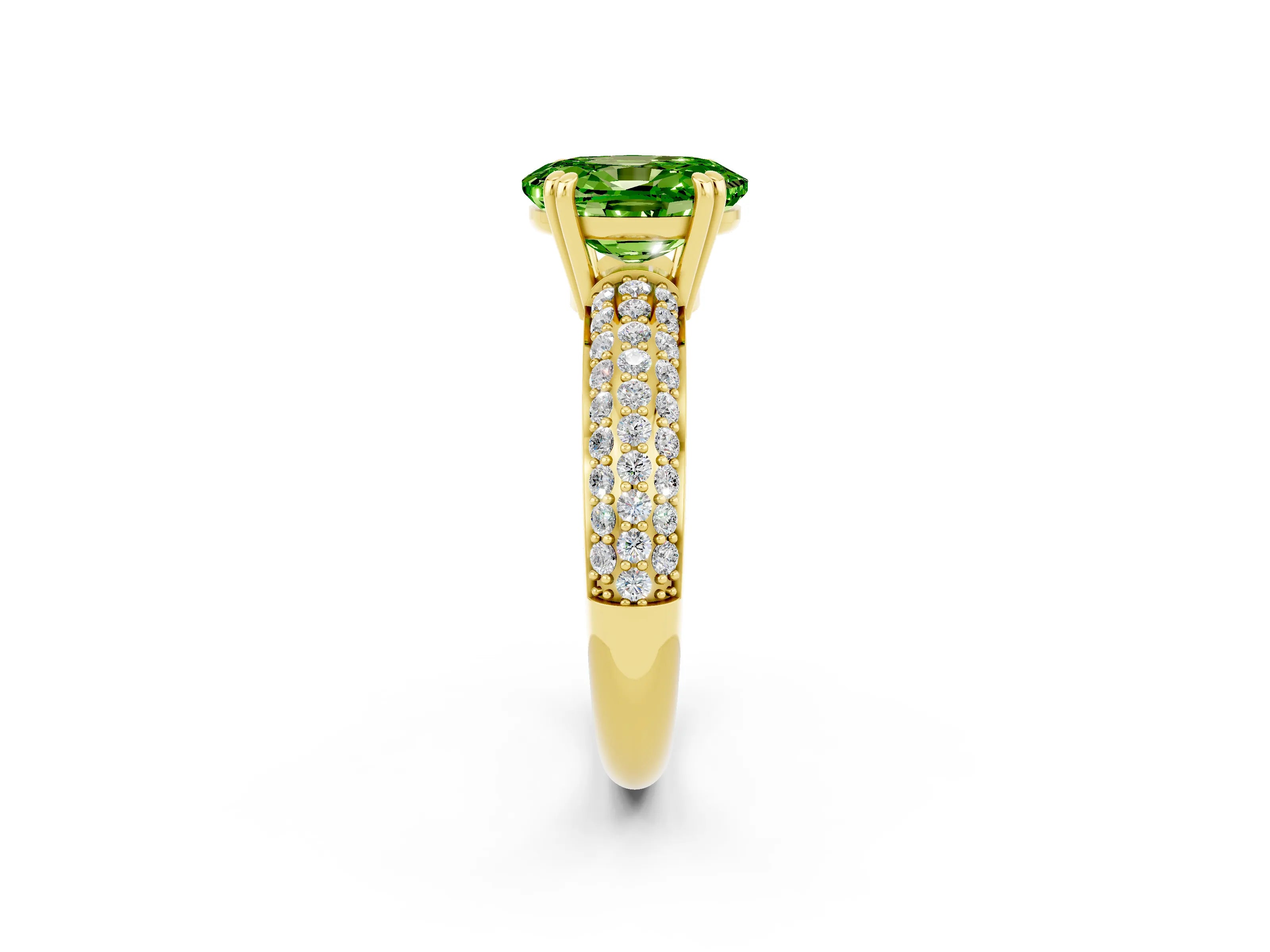 Yellow gold Oval Cut Cut Diamond Milgrain Marquise Band with Prong Setting_2