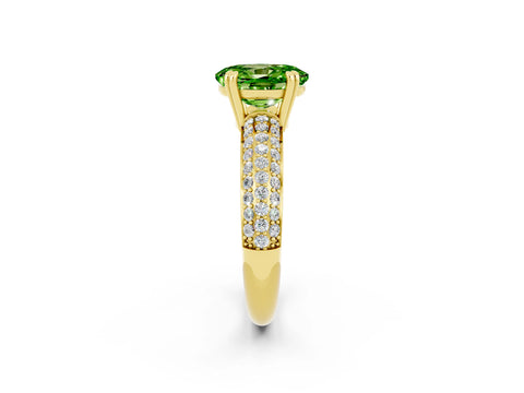 Yellow gold Oval Cut Cut Diamond Milgrain Marquise Band with Prong Setting_2