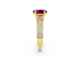 Yellow gold Oval Cut Cut Diamond Milgrain Marquise Band with Prong Setting_2