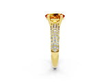 Yellow gold Oval Cut Cut Diamond Milgrain Marquise Band with Prong Setting_2