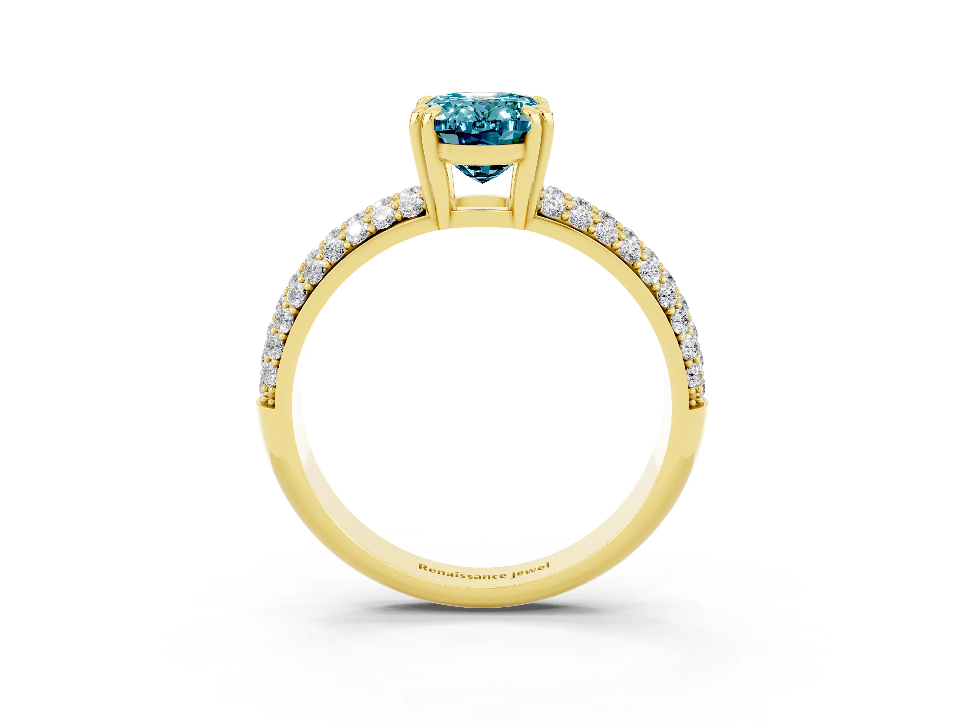 Yellow gold Oval Cut Cut Diamond Milgrain Marquise Band with Prong Setting_3