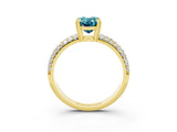 Yellow gold Oval Cut Cut Diamond Milgrain Marquise Band with Prong Setting_3