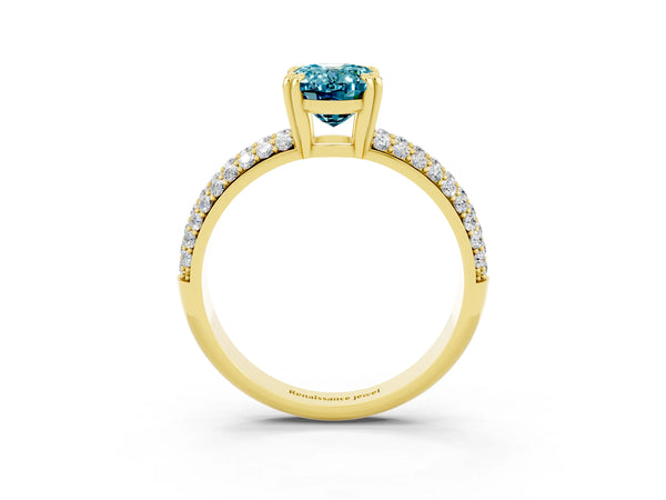 Yellow gold Oval Cut Cut Diamond Milgrain Marquise Band with Prong Setting