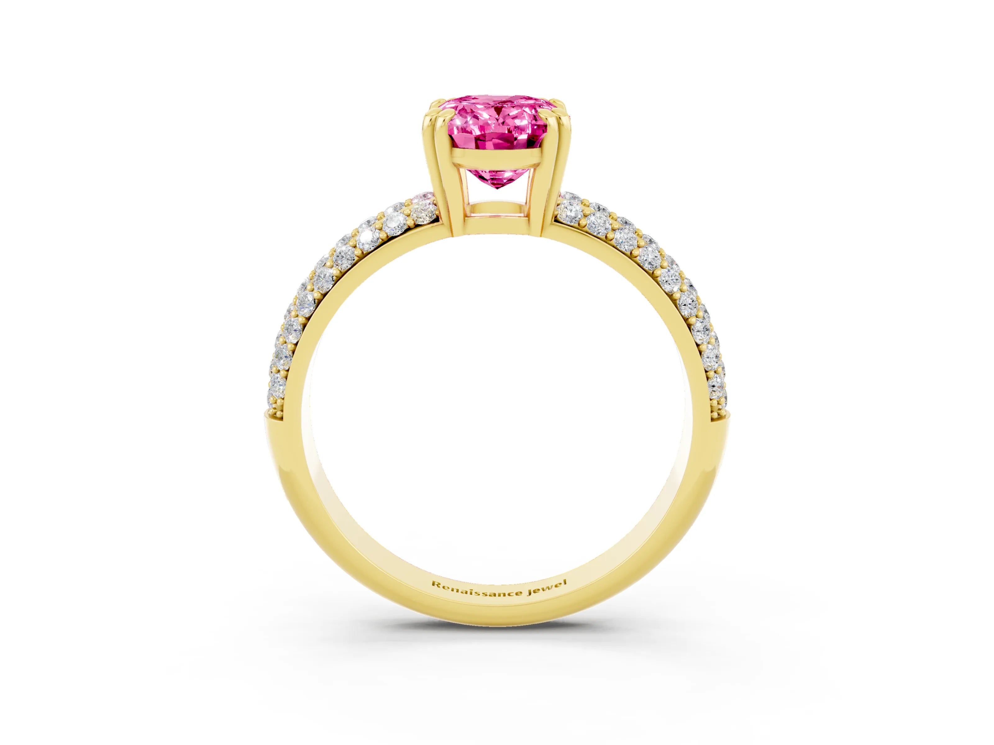Yellow gold Oval Cut Cut Diamond Milgrain Marquise Band with Prong Setting_3