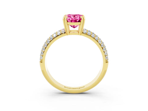 Yellow gold Oval Cut Cut Diamond Milgrain Marquise Band with Prong Setting_3