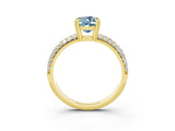 Yellow gold Oval Cut Cut Diamond Milgrain Marquise Band with Prong Setting_3