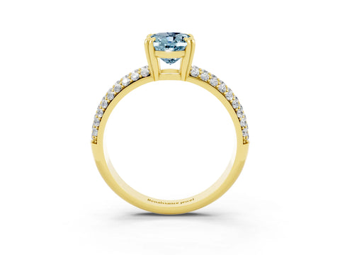 Yellow gold Oval Cut Cut Diamond Milgrain Marquise Band with Prong Setting_3