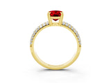 Yellow gold Oval Cut Cut Diamond Milgrain Marquise Band with Prong Setting_3